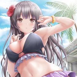This is a pixiv picture whose title is 輝夜さんと夏の思い出.
