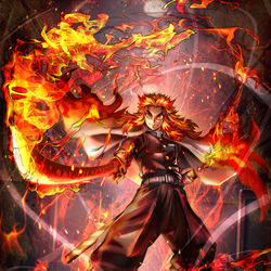 This is a pixiv picture whose title is 炎柱　煉獄杏寿郎.