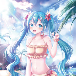 This is a pixiv picture whose title is 水着ミク.