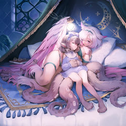 This is a pixiv picture whose title is お休み☽.