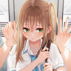 This is a pixiv picture whose title is ね、ねぇ... 近すぎるよぉ...💦.