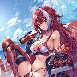 This is a pixiv picture whose title is 炭酸武装少女「コカ・コーラ」型　待機中.