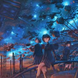 This is a pixiv picture whose title is 天と繋がる時代.