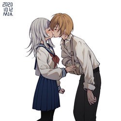 This is a pixiv picture whose title is 少年と少女.