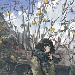 This is a pixiv picture whose title is 寒風吹きすさぶ.