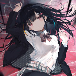 This is a pixiv picture whose title is 黒髪ぱっつん2.