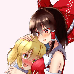 This is a pixiv picture whose title is レイマリ落書き.