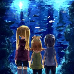 This is a pixiv picture whose title is 水族館.