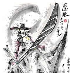This is a pixiv picture whose title is 【極道畫師】鷹眼米霍克.