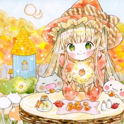 This is a pixiv picture whose title is 双子月の森の魔女さん（HAPPY　AUTUMN）.