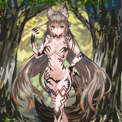 This is a pixiv picture whose title is 狐耳さんフィギュア化！！.