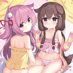 This is a pixiv picture whose title is 如月 + 文月.