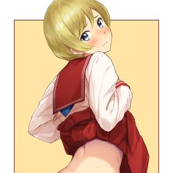 This is a pixiv picture whose title is スカートたくし上げて.