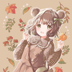 This is a pixiv picture whose title is 秋のおでかけくま耳ちゃん.