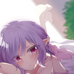 This is a pixiv picture whose title is 「…おはよ」.