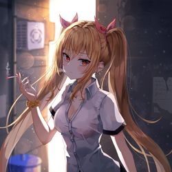 This is a pixiv picture whose title is タバコ.