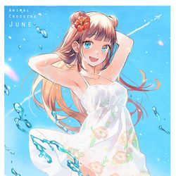 This is a pixiv picture whose title is あつ森擬人化.