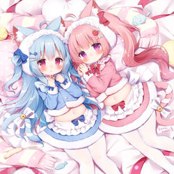 This is a pixiv picture whose title is もこもこメイドさん.