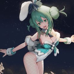 This is a pixiv picture whose title is 白バニミクさん.