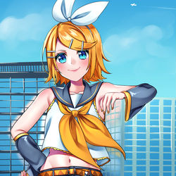 This is a pixiv picture whose title is 巨大リンちゃん.