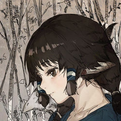 This is a pixiv picture whose title is 俯き.