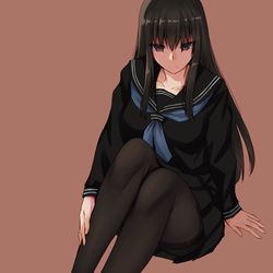 This is a pixiv picture whose title is 脚を休める黒先輩.