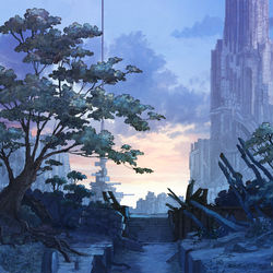 This is a pixiv picture whose title is 軌道塔が丘外環大字何とか構造体の上.