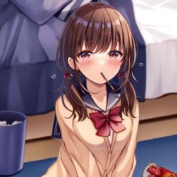 This is a pixiv picture whose title is 「しよ…？」.