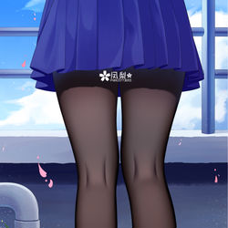 This is a pixiv picture whose title is 背面的腿 黑.