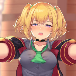 This is a pixiv picture whose title is 花子に押し倒される絵.