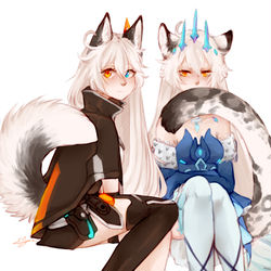 This is a pixiv picture whose title is husky & snow leopard.