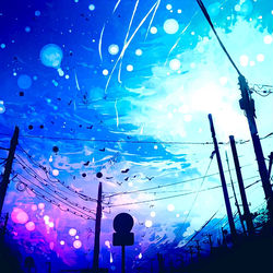 This is a pixiv picture whose title is どこまでも蒼く.