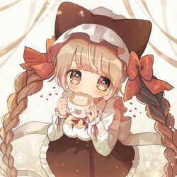 This is a pixiv picture whose title is カフェオレ擬人化.
