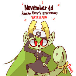 This is a pixiv picture whose title is Korean Navy's Anniversary.