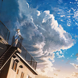 This is a pixiv picture whose title is 空への距離.