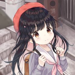 This is a pixiv picture whose title is ベレー帽.