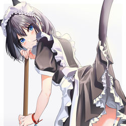 This is a pixiv picture whose title is 黒猫メイド.