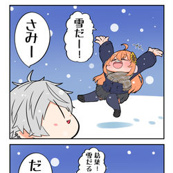 This is a pixiv picture whose title is 雪だるま.