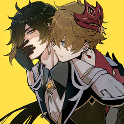 This is a pixiv picture whose title is 鍾離先生とタルタル.