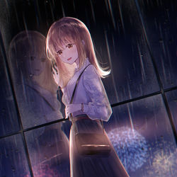 This is a pixiv picture whose title is 雨天の花火.