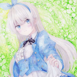 This is a pixiv picture whose title is 不思議の国のアリス.