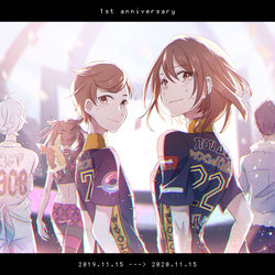 This is a pixiv picture whose title is 剣盾1周年.