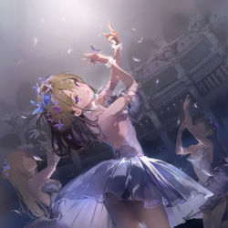 This is a pixiv picture whose title is 舞台で.