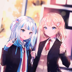 This is a pixiv picture whose title is 💙💛.