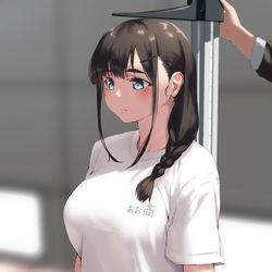 This is a pixiv picture whose title is 猫背の子が背筋を伸ばすとき.