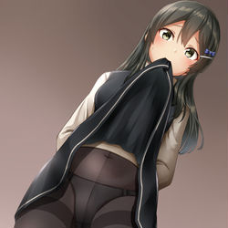This is a pixiv picture whose title is くわえ親潮/オヤシオさまの祟り.
