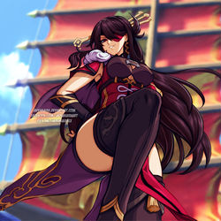 This is a pixiv picture whose title is 原神 - 北斗/Genshin Impact - Beidou.