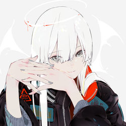 This is a pixiv picture whose title is 白髪ちゃん.