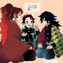 This is a pixiv picture whose title is 炭治郎とまとめ.