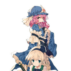 This is a pixiv picture whose title is 妖夢と幽々子.
